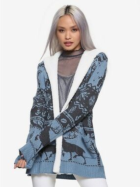 Disney Her Universe Frozen Nordic Folk Pattern Sherpa Fleece Cardigan - Size L